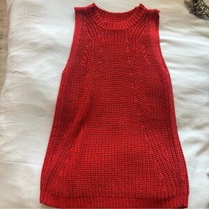 LOFT Red Sleeveless Sweater Tunic Mock Neck – Size XS/S
